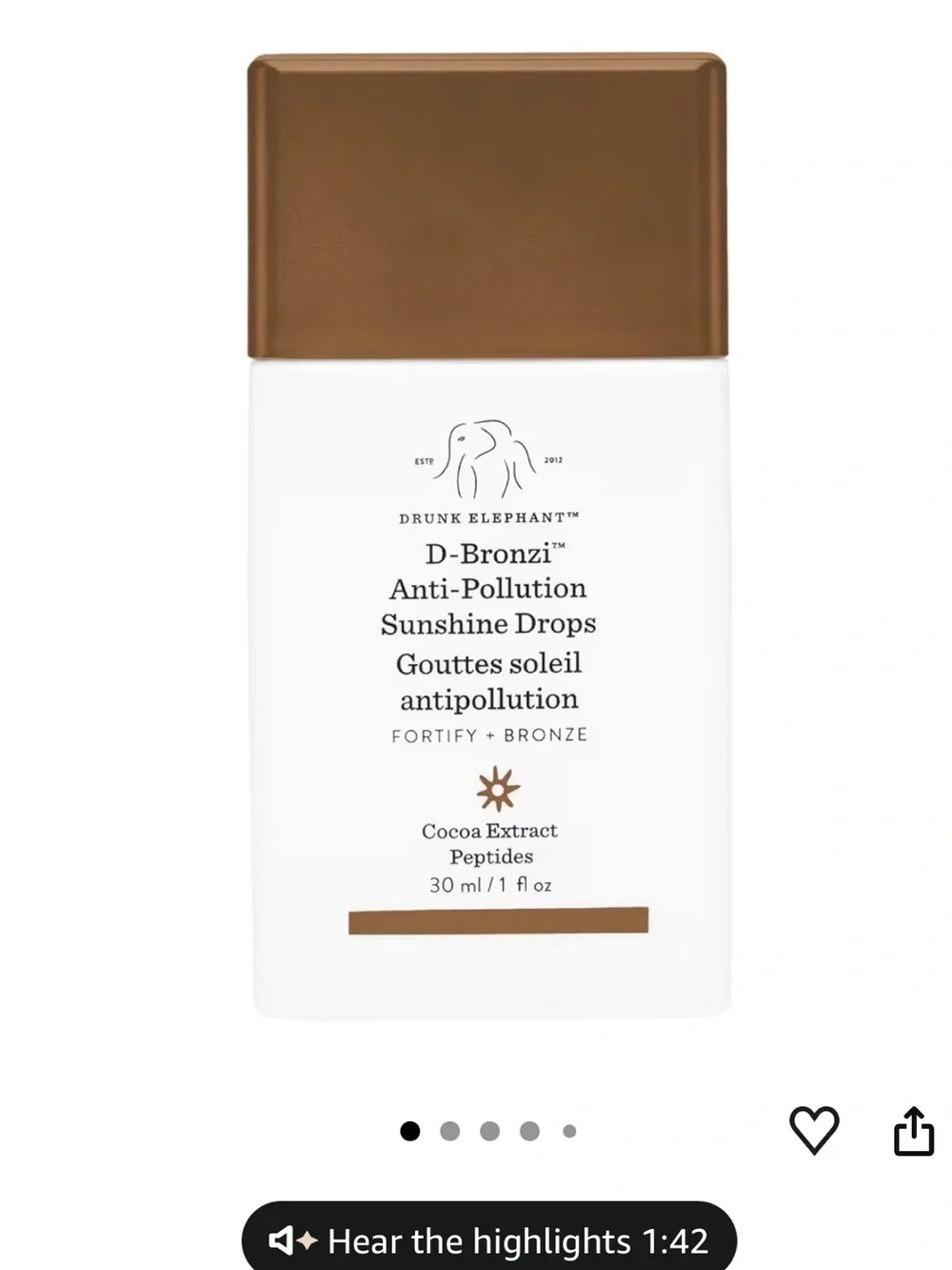 Drunk Elephant D-Bronzi Anti-Pollution Sunshine Drops